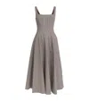 Staud Brown Wells Midi Dress In Brown