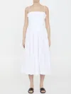 Staud Bella Womens Boning Poplin Midi Dress In Multi