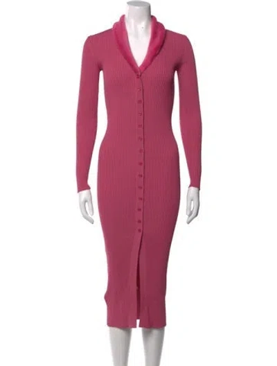 Pre-owned Staud Midi Length Dress In Pink