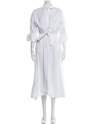 Pre-owned Staud Midi Length Dress In White