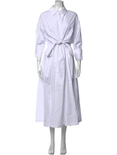 Pre-owned Staud Midi Length Dress In White