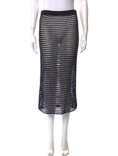 Pre-owned Staud Midi Length Skirt In Black