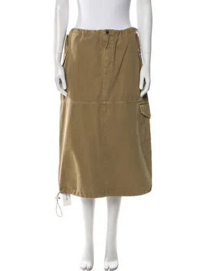 Pre-owned Staud Midi Length Skirt In Brown