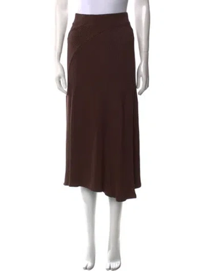 Pre-owned Staud Midi Length Skirt In Brown