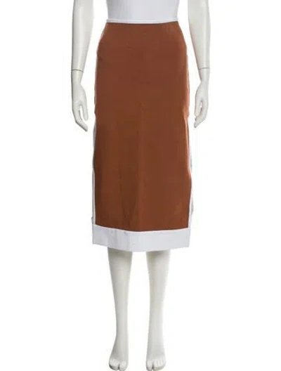 Pre-owned Staud Midi Length Skirt In Brown