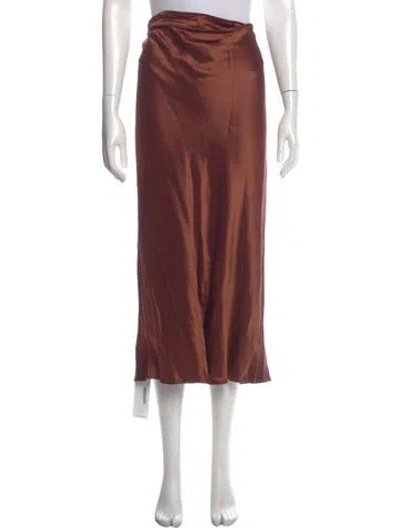Pre-owned Staud Midi Length Skirt In Brown