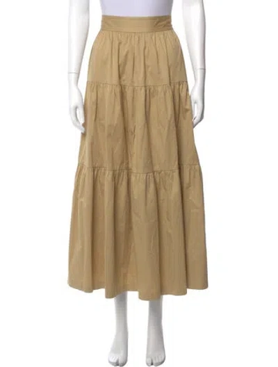 Pre-owned Staud Midi Length Skirt In Brown