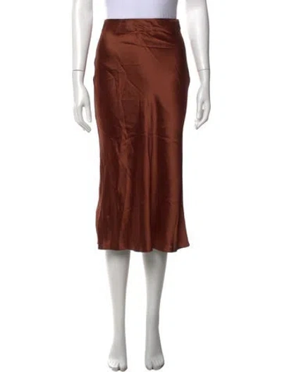 Pre-owned Staud Midi Length Skirt In Brown