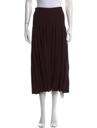 Pre-owned Staud Midi Length Skirt In Brown