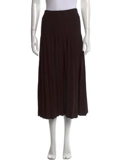 Pre-owned Staud Midi Length Skirt In Brown
