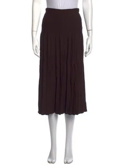 Pre-owned Staud Midi Length Skirt In Brown