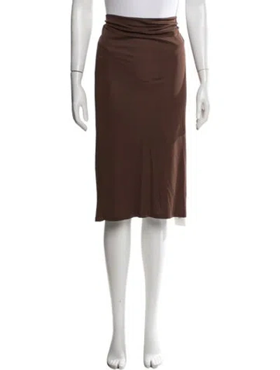 Pre-owned Staud Midi Length Skirt In Brown
