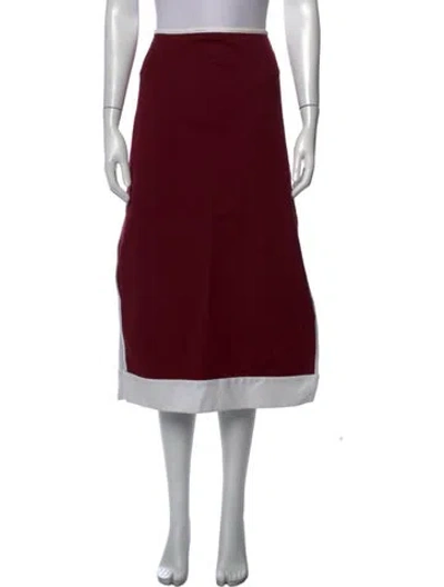 Pre-owned Staud Midi Length Skirt In Burgundy