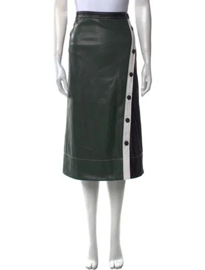 Pre-owned Staud Midi Length Skirt In Green