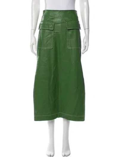 Pre-owned Staud Midi Length Skirt In Green