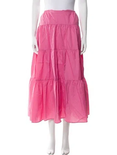 Pre-owned Staud Midi Length Skirt In Pink
