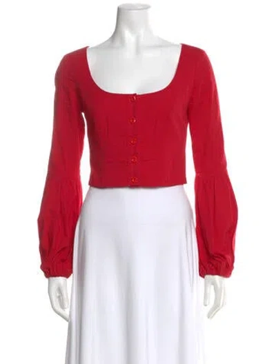 Pre-owned Staud Midi Length Skirt In Red