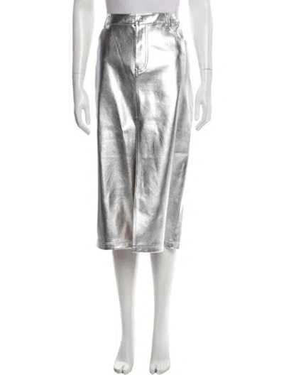 Pre-owned Staud Midi Length Skirt In Silver