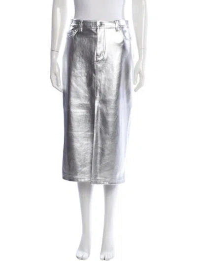 Pre-owned Staud Midi Length Skirt W/ Tags In Silver