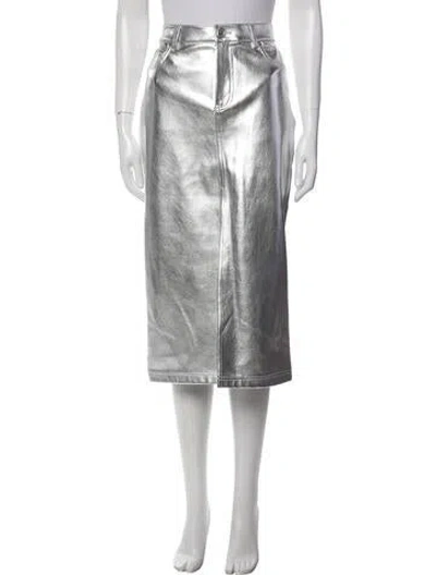 Pre-owned Staud Midi Length Skirt In White