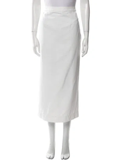 Pre-owned Staud Midi Length Skirt In White
