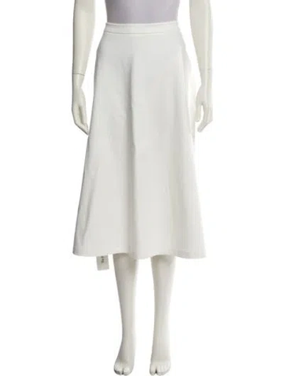 Pre-owned Staud Midi Length Skirt In White