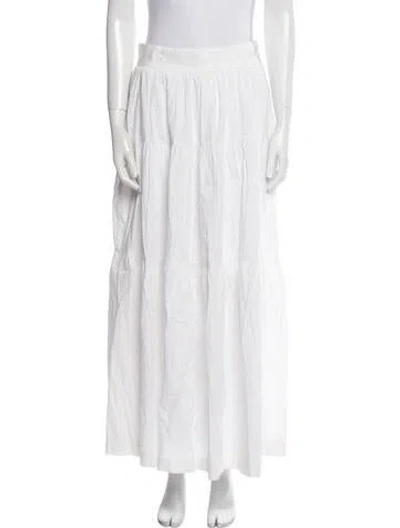 Pre-owned Staud Midi Length Skirt In White