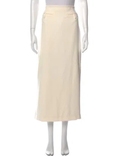 Pre-owned Staud Midi Length Skirt In White