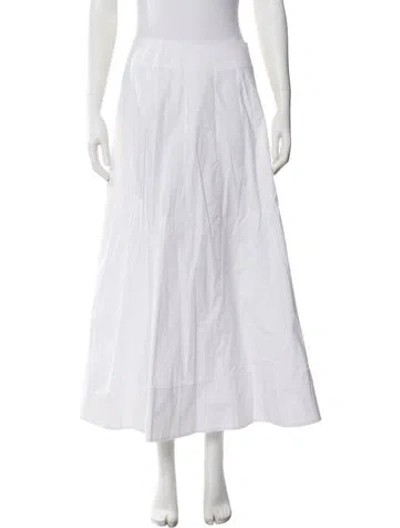 Pre-owned Staud Midi Length Skirt In White