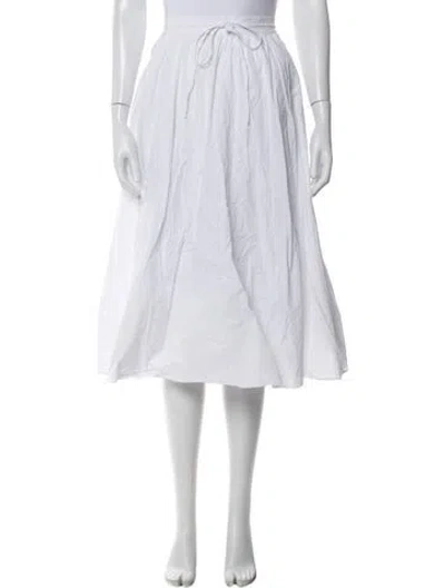 Pre-owned Staud Midi Length Skirt In White