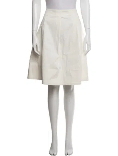 Pre-owned Staud Midi Length Skirt In White