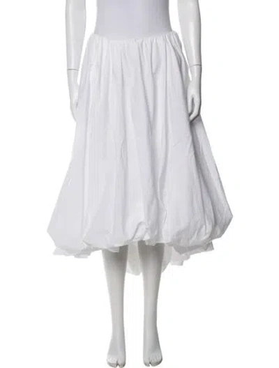 Pre-owned Staud Midi Length Skirt In White