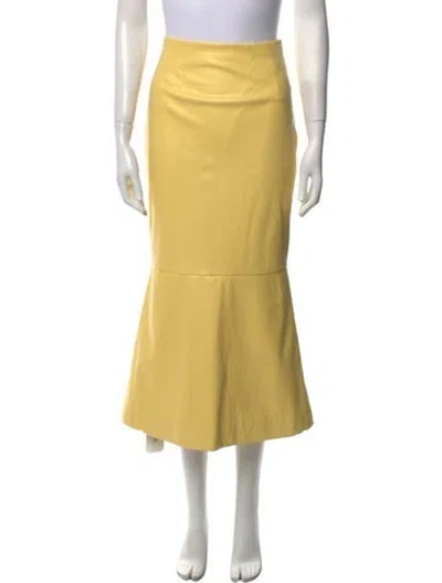 Pre-owned Staud Midi Length Skirt In Yellow