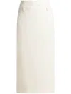Staud Smith Tailored Midi Column Skirt In White