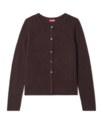 Staud Midnight Cashmere Cardigan In Brown