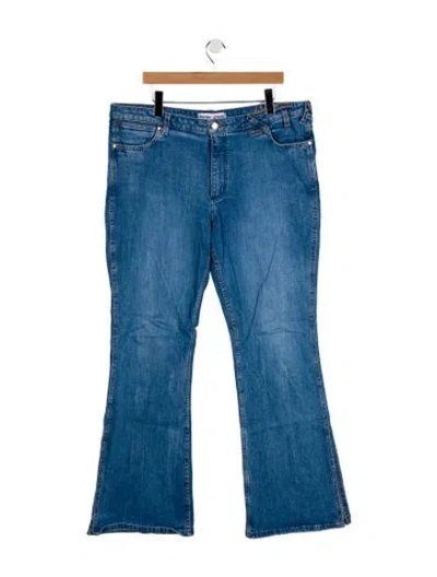 Pre-owned Staud Mid-rise Flared Jeans In Blue
