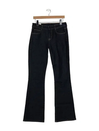 Pre-owned Staud Mid-rise Flared Jeans In Blue