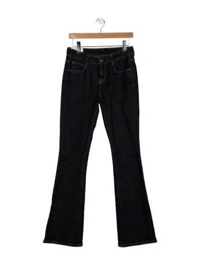 Pre-owned Staud Mid-rise Flared Jeans In Blue
