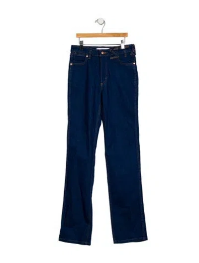 Pre-owned Staud Mid-rise Straight Leg Jeans In Blue