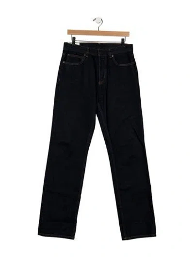 Pre-owned Staud Mid-rise Straight Leg Jeans In Blue
