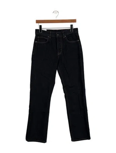 Pre-owned Staud Mid-rise Straight Leg Jeans In Blue