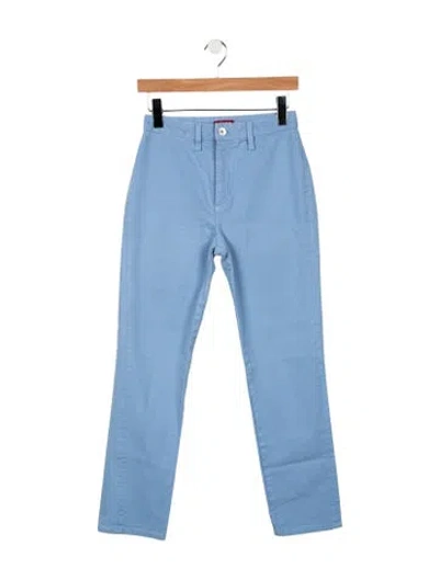 Pre-owned Staud Mid-rise Straight Leg Jeans In Blue
