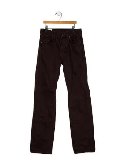 Pre-owned Staud Mid-rise Straight Leg Jeans In Brown