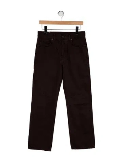 Pre-owned Staud Mid-rise Straight Leg Jeans In Brown