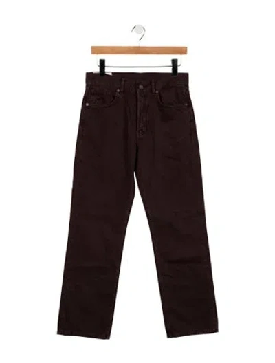 Pre-owned Staud Mid-rise Straight Leg Jeans In Brown