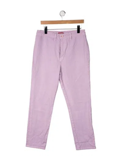 Pre-owned Staud Mid-rise Straight Leg Jeans In Pink