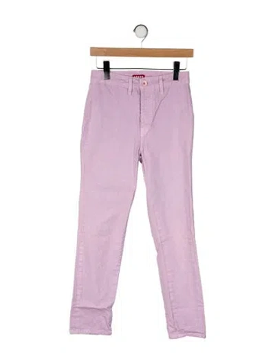 Pre-owned Staud Mid-rise Straight Leg Jeans In Purple
