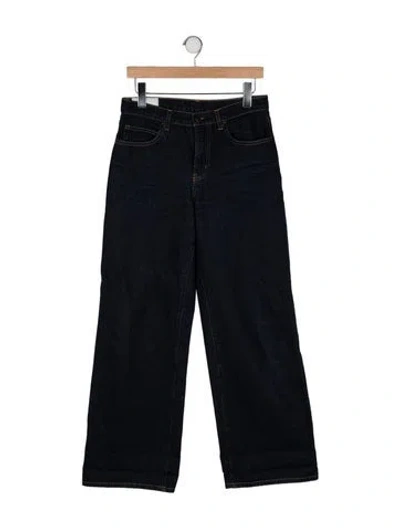 Pre-owned Staud Mid-rise Wide Leg Jeans In Blue