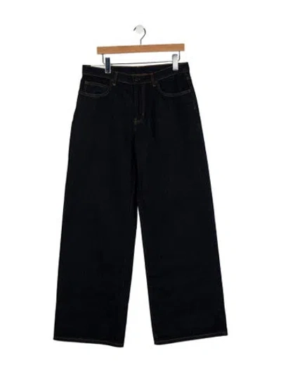 Pre-owned Staud Mid-rise Wide Leg Jeans In Blue