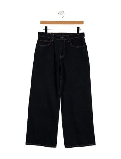 Pre-owned Staud Mid-rise Wide Leg Jeans In Blue